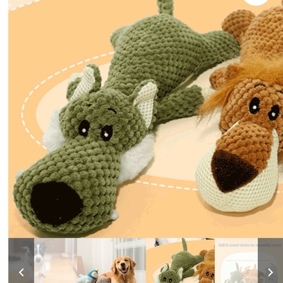 🐾 Green Plush Indestructible Chew Toy for Dogs - Picture 6 of 15